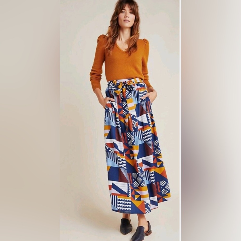 Porridge by Anthropologie - Sofia Abstract Midi Skirt - Size XS